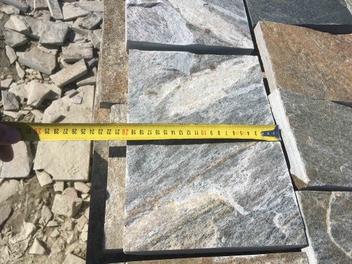 Плитка пилёная златолит Уральский для цоколя, отмостки купить в Трёхгорном